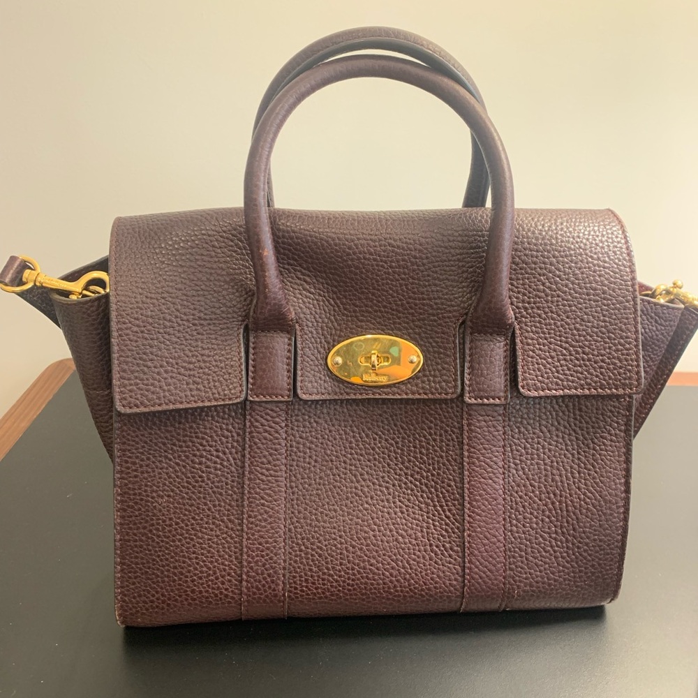 Mulberry Bayswater mini small satchel crossbody oxblood burgundy brown